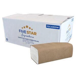 Five Star Singlefold White Hand Towel Sheets
