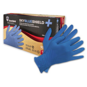 Sky blue Shield Plus Nitrile Examination Gloves