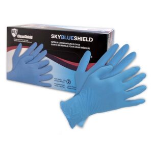 Sky Blue Shield Nitrile Examination Gloves