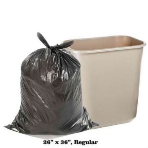 Black Garbage Bags 26×36 inch Regular (250 Bags/Case)