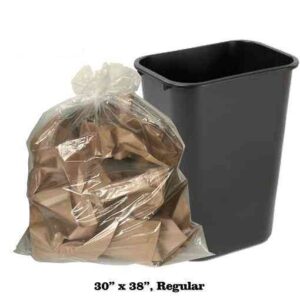 Clear Garbage Bags 30 × 38 inch Regular (250 Bags /Case)