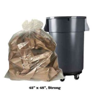 Clear Garbage Bags 42×48 inch Strong (150 Bags/Case)