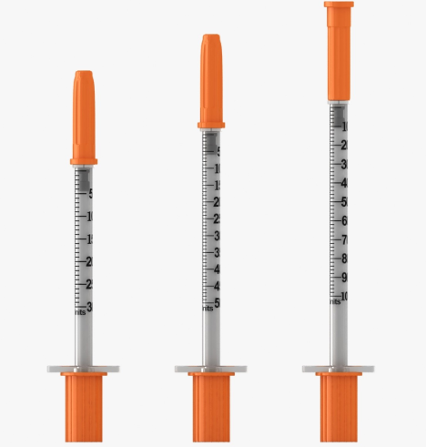 SYRINGE & NEEDLE INSULIN 1CC IND WRAP 30G X 0.5IN CA/500