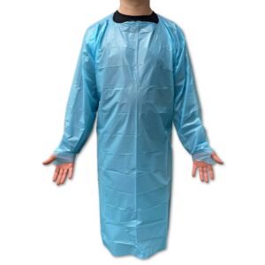 Premium Heavy Duty CPE Gown 79"*45"，Blue (80gsm)