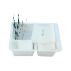 TRAY DRESSING LIDDED W/GAUZE INSTRUMENTS & TOWEL