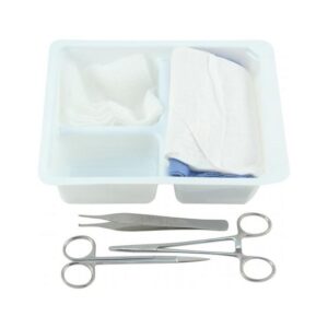 TRAY LACERATION LIDDED W/TOWELS && INSTRUMENTS & GAUZE