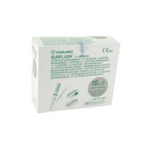 CATHETER IV SURFLASH 16G X 2IN POLYURETHANE GREY BX/50